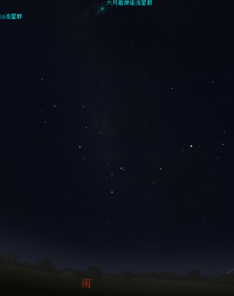 4级光污染下的淡淡银河。来源：Stellarium
