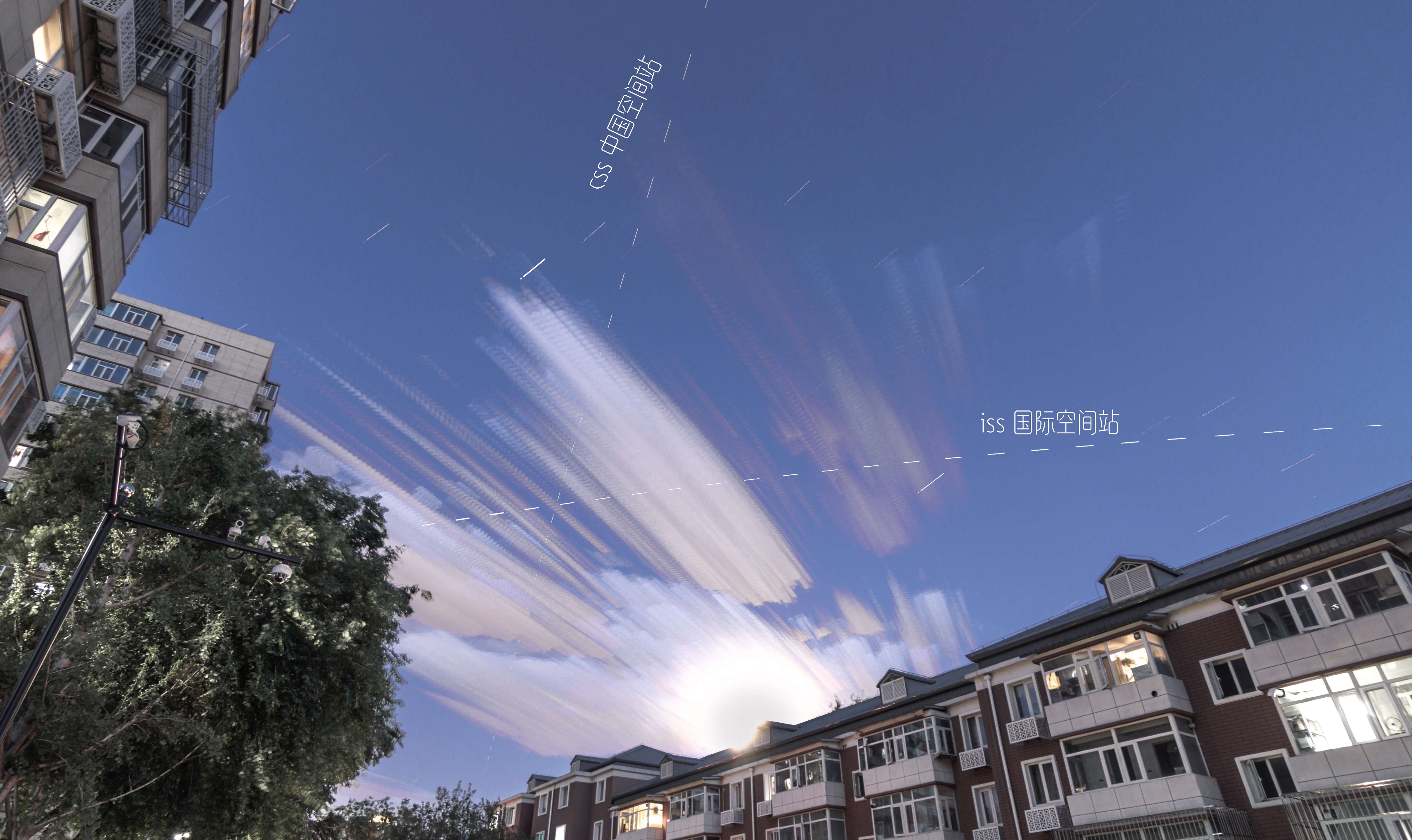 中国空间站及国际空间站过境