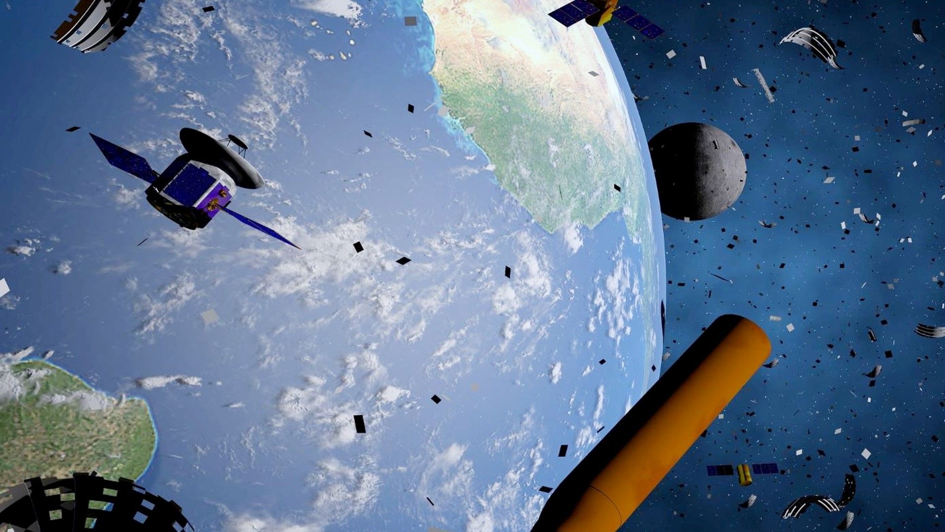 太空垃圾绕地球运行的艺术插图。(图片来源: NASA)