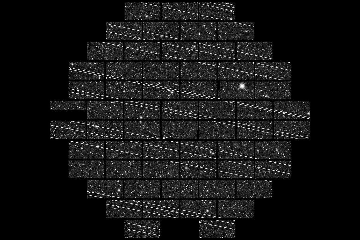 Starlink卫星对专业天文观测造成严重影响。来源：Cerro Tololo Inter-American Observatory