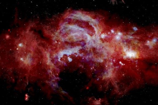 银河系中心的红外视图。来源：NASA